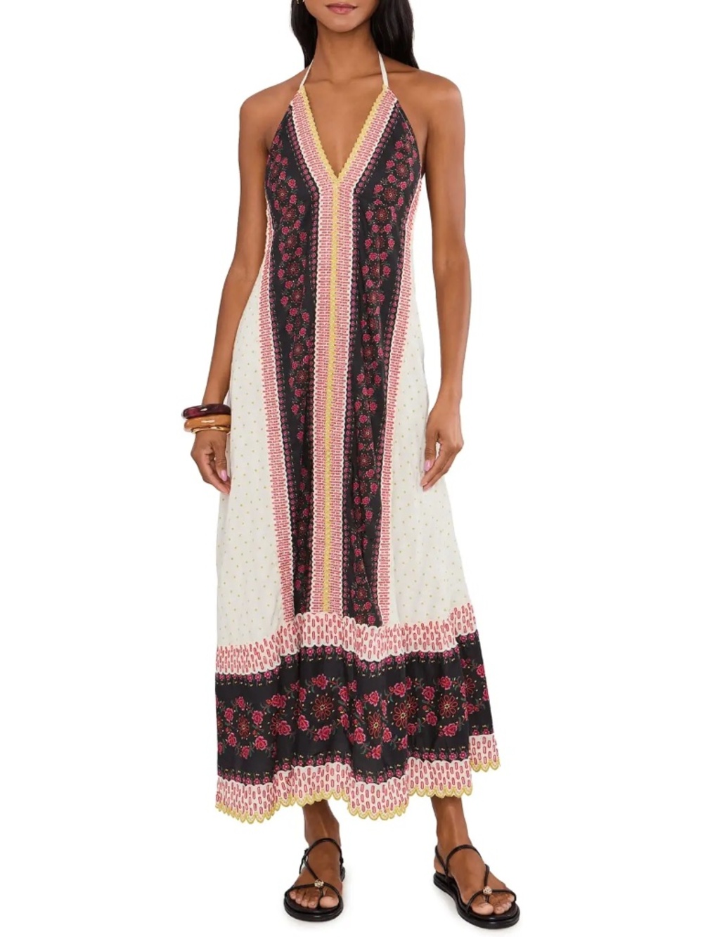 Free People Cubana Embroidered Halter Maxi Dress Sz. M NWT